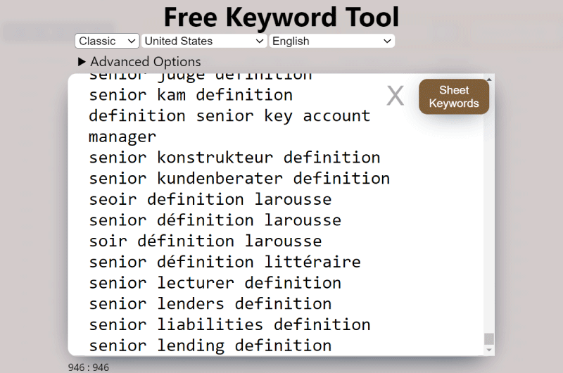 Keyword Generation