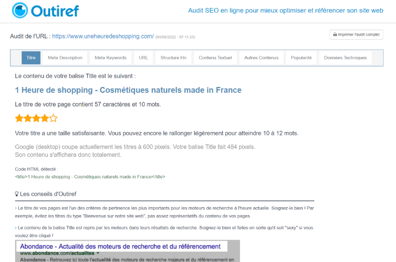 Audit SEO