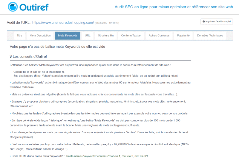 Audit SEO