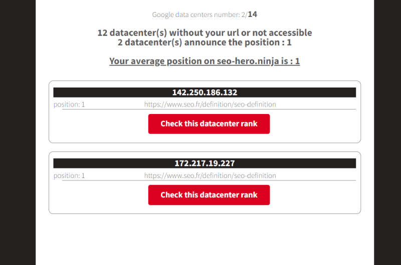 Positions from several Datacenters
