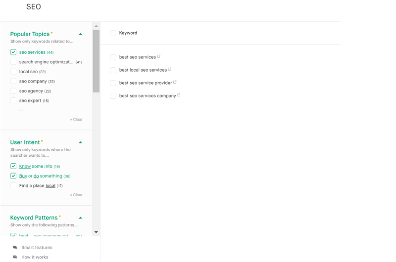 Search keywords