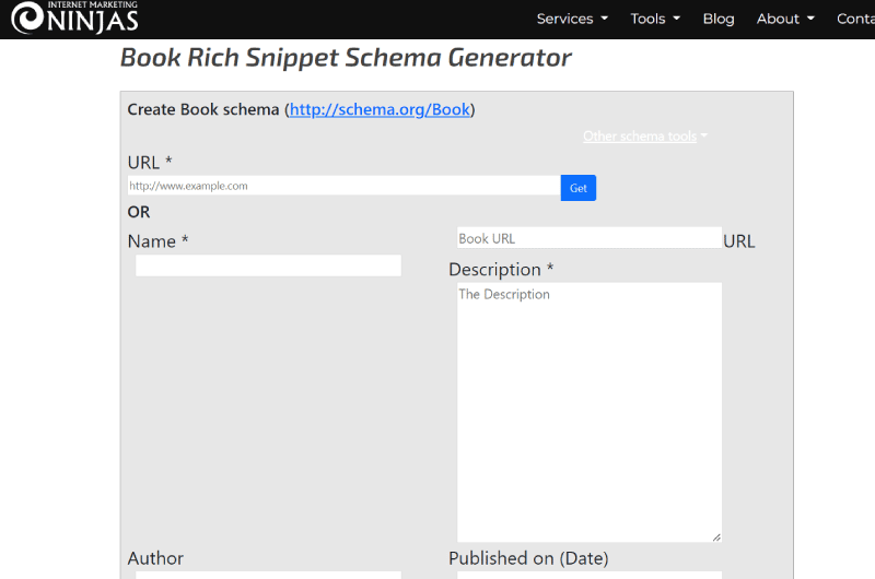 Book Rich Snippet Schema Generator