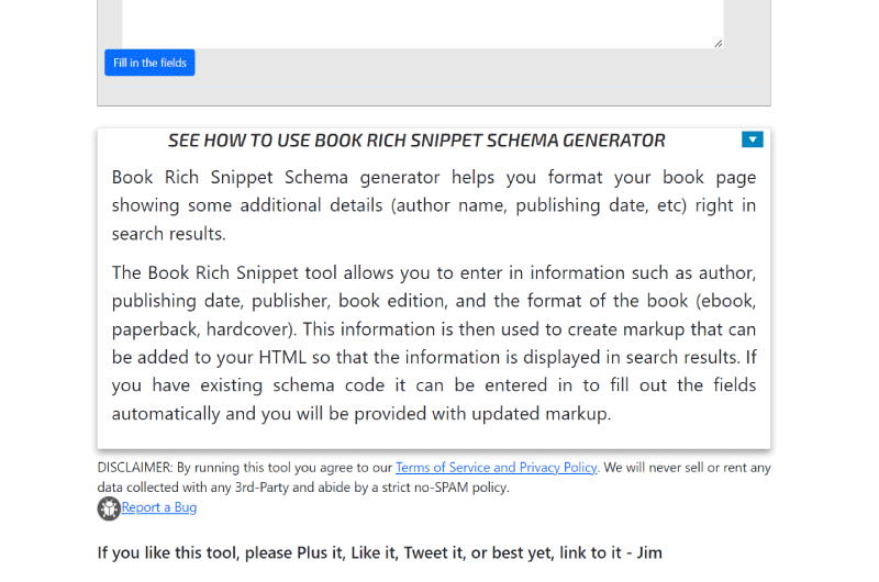 Book Rich Snippet Schema Generator
