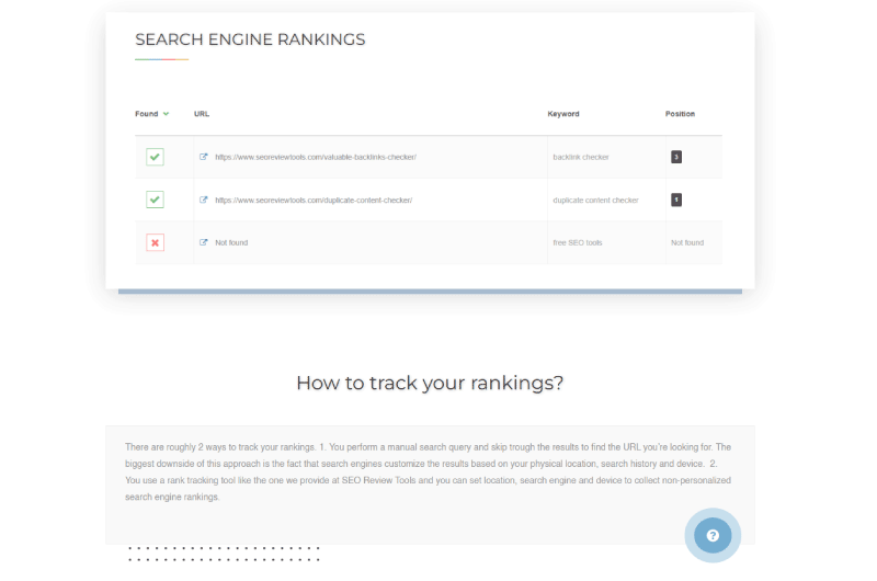 Google Rank Tracking