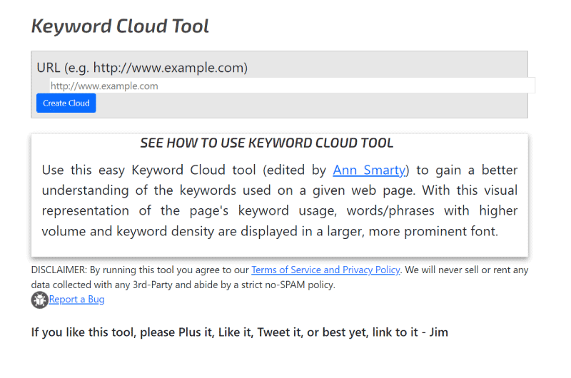 Keyword Cloud Tool