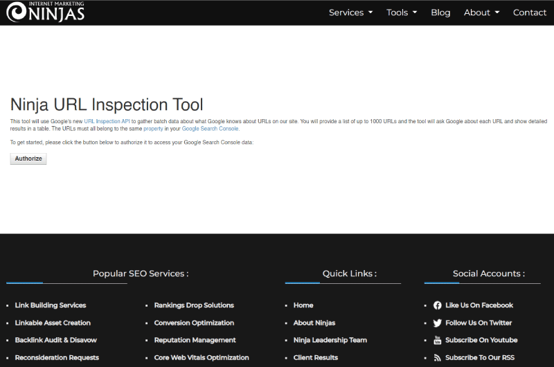 Ninja URL Inspection Tool