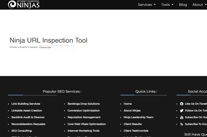 Ninja URL Inspection Tool