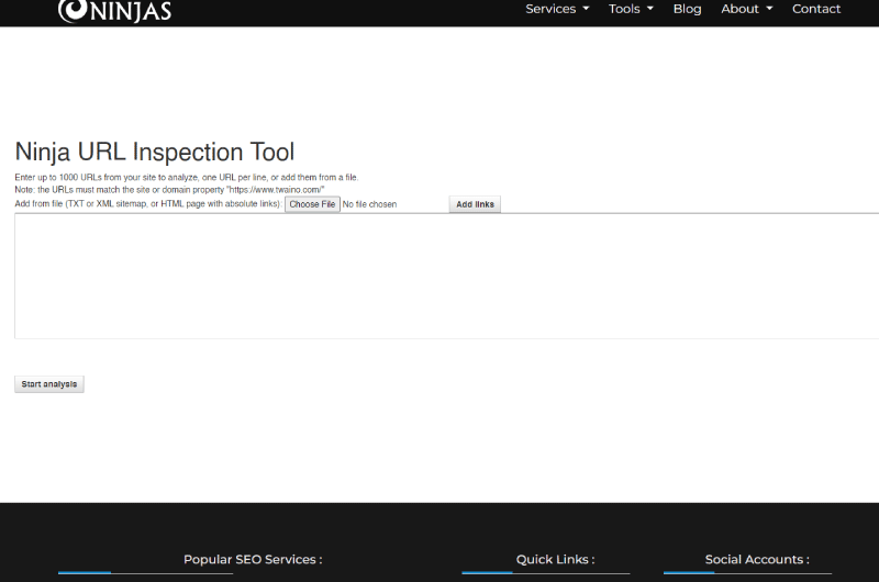 Ninja URL Inspection Tool
