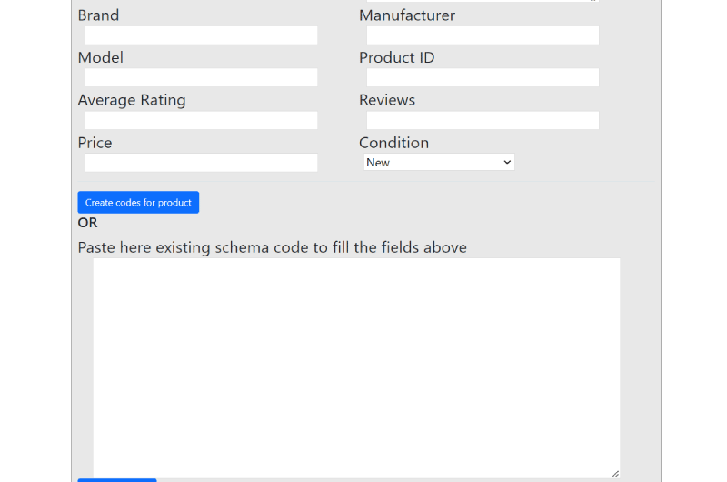 Product Rich Snippet Schema Generator