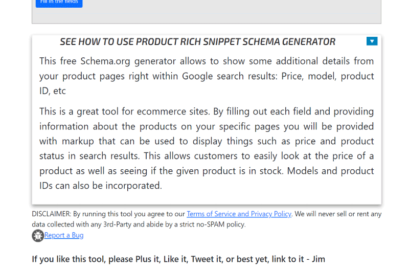 Product Rich Snippet Schema Generator