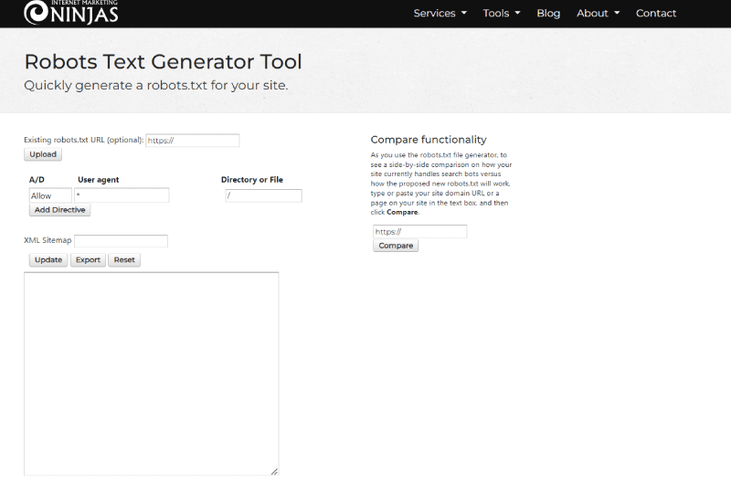 Générateur de fichier Robots TXT