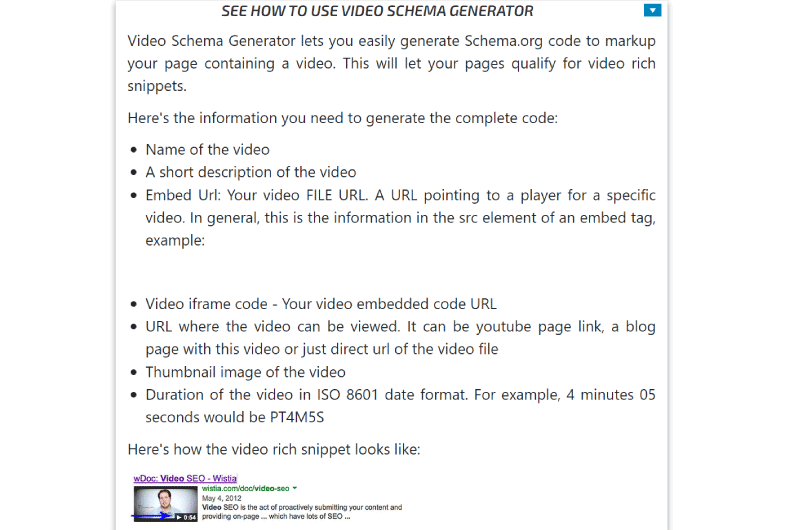 Générateur de Vidéo Schema