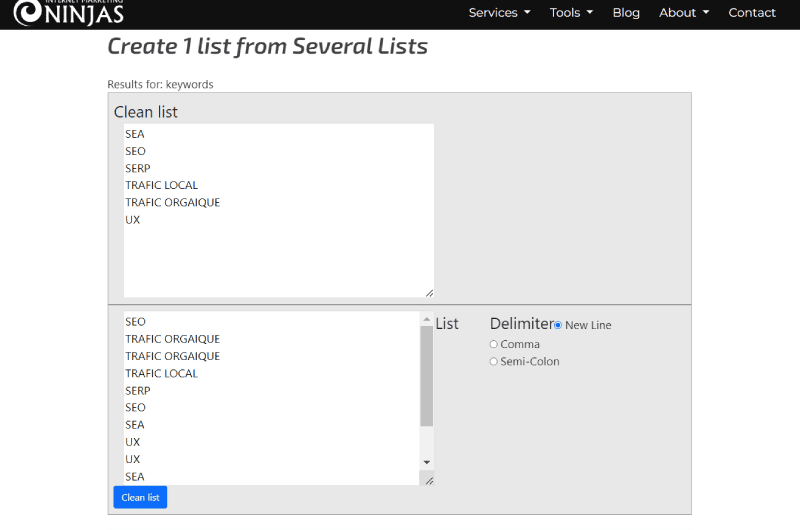 Consolider une Liste