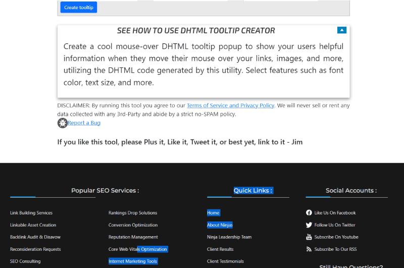 Infobulle DHTML