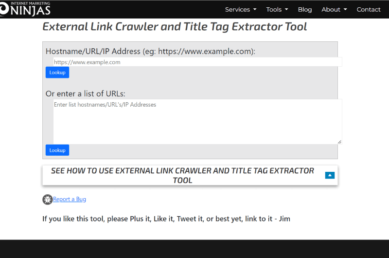 External Link Crawler and Title Tag Extractor Tool