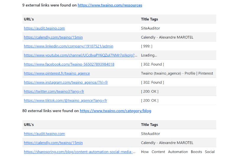 External Link Crawler and Title Tag Extractor Tool