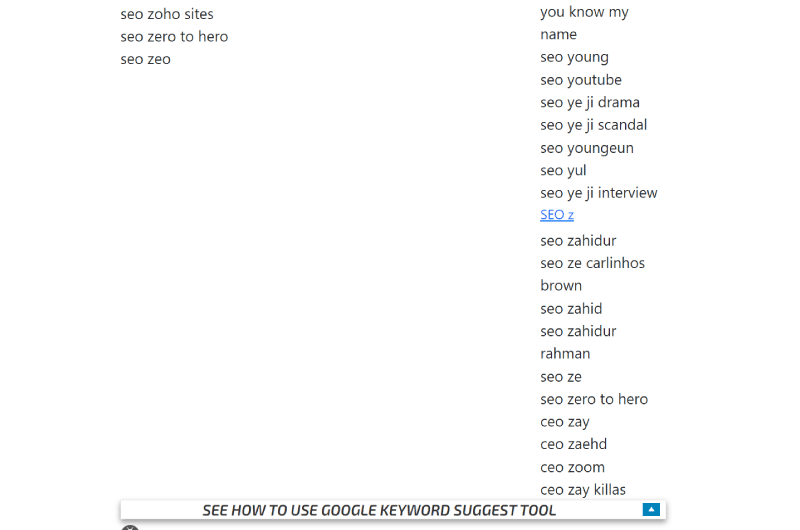 Suggestion de mot-clé Google, Bing, Amazon, YouTube