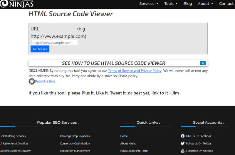 Obter código-fonte HTML 