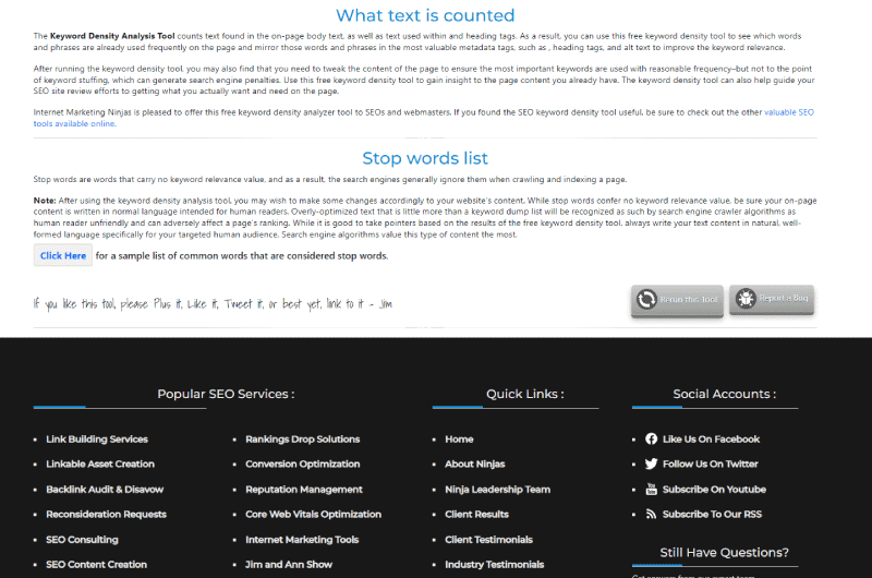 Keyword Density Analysis Tool