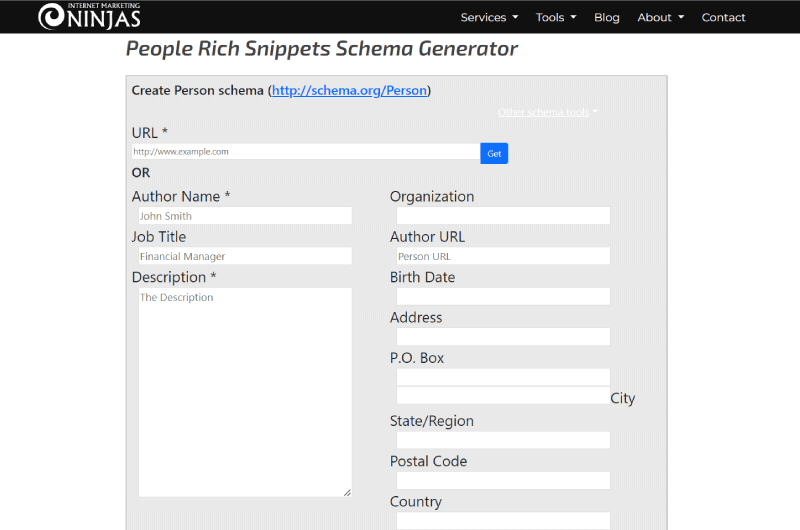 People Rich Snippets Schema Generator