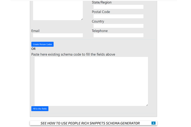 People Rich Snippets Schema Generator
