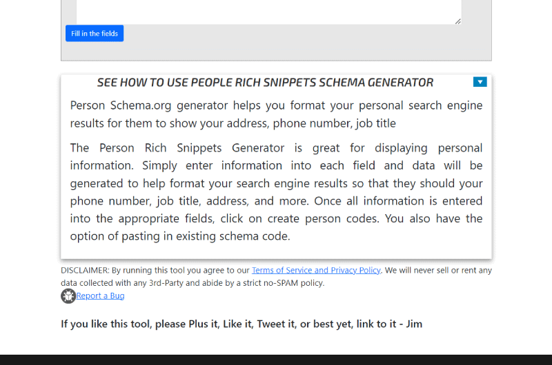 People Rich Snippets Schema Generator