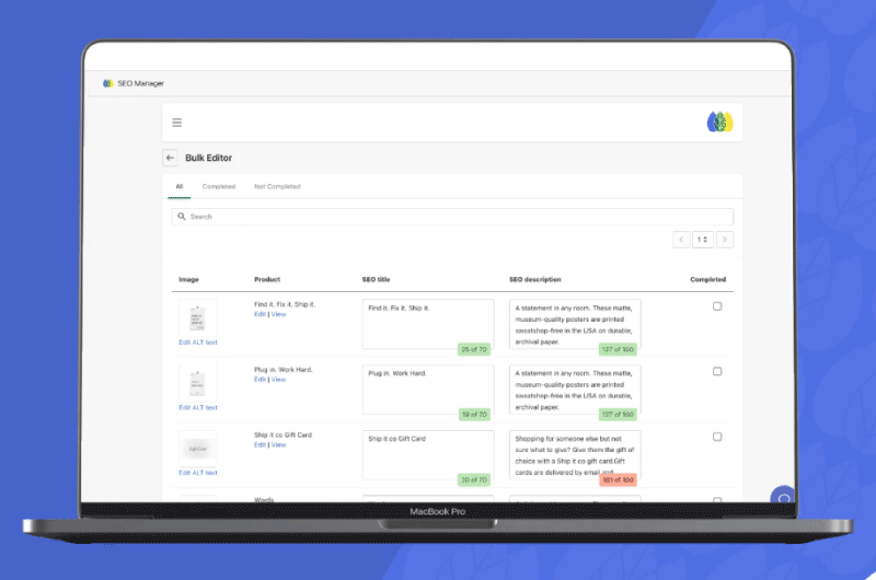 Tutto in uno SEO Shopify
