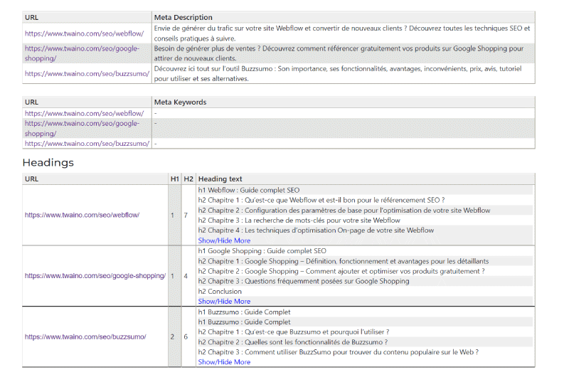 Side-by-Side SEO Comparison Tool