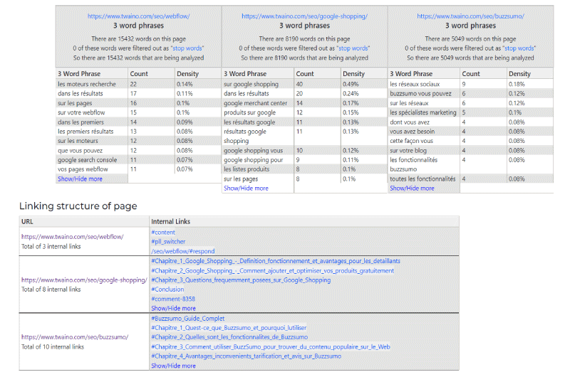 Side-by-Side SEO Comparison Tool