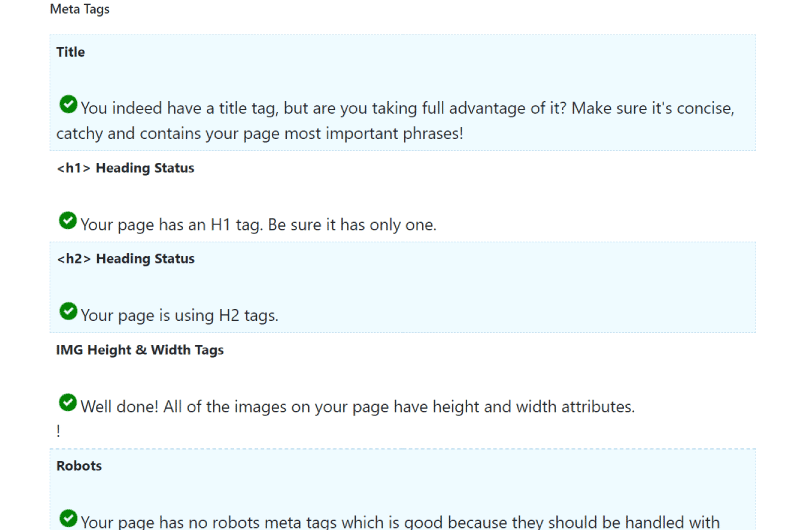Web Page SEO Analysis Tool