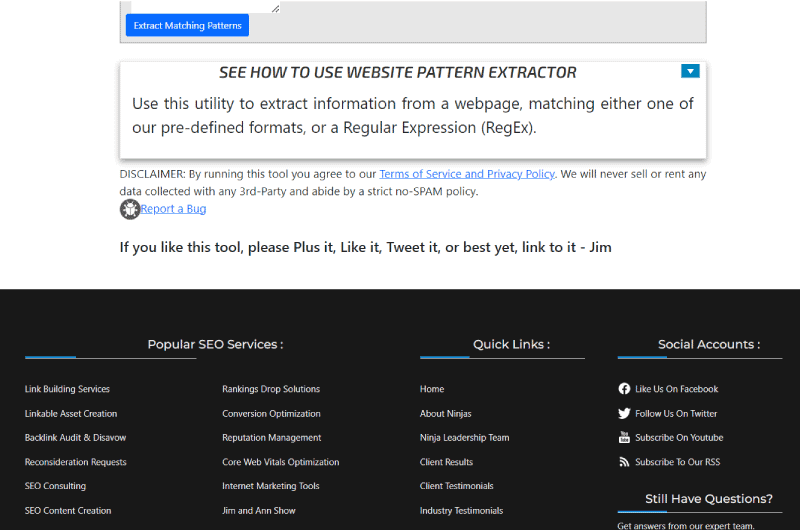 Website Pattern Extractor