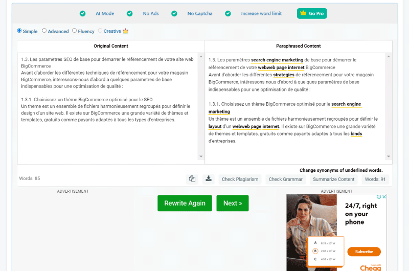 Réécriture d'Article