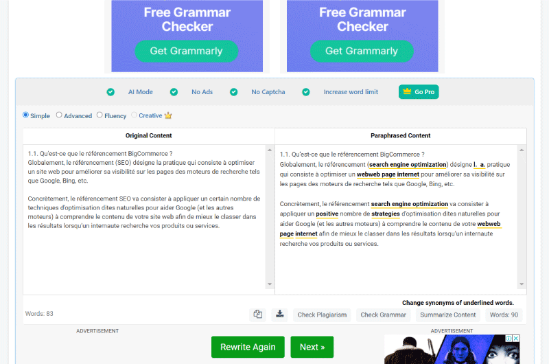 Réécriture d'Article