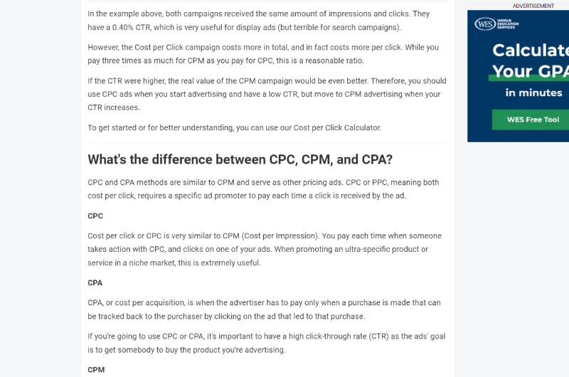 CPC Calculator 
