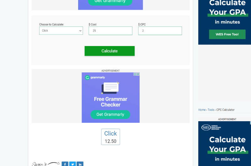 CPC Calculator 