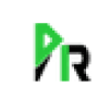 Logo vert et noir avec lettres stylisées PR