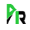 Logo stylisé avec lettres R et P en vert et noir