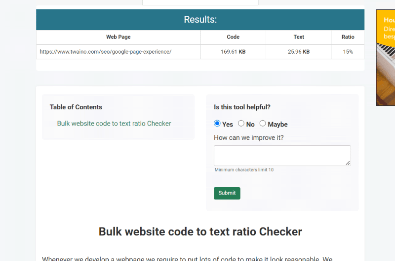 Ratio Code and Text