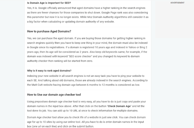 Comprobador de edad de dominio