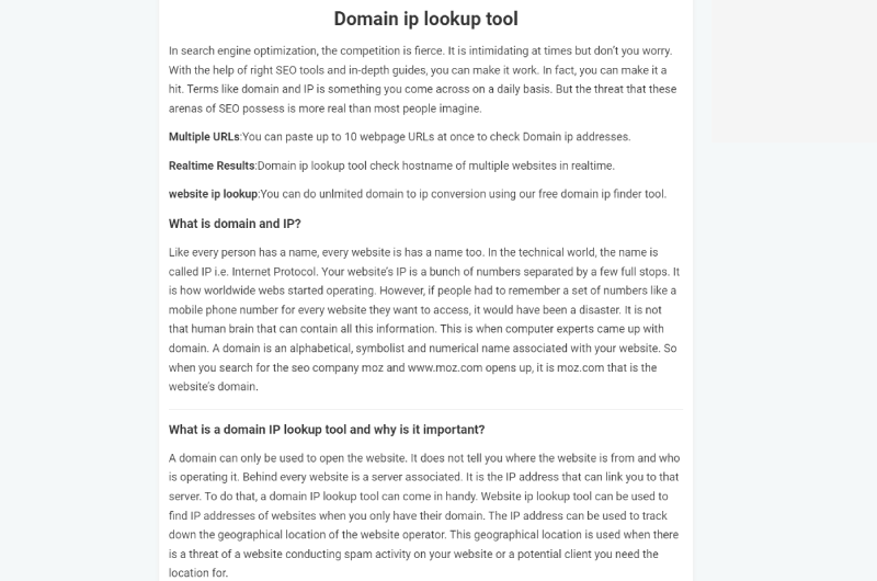 IP of a Domain 
