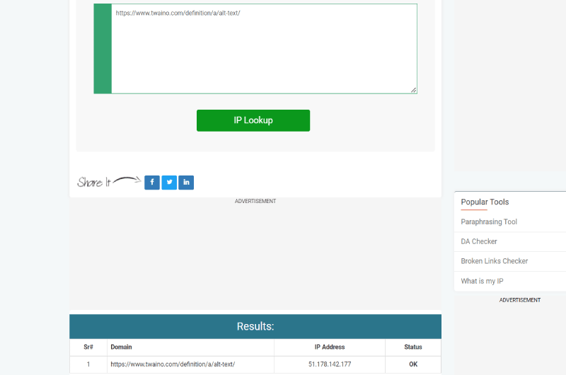 IP of a Domain 