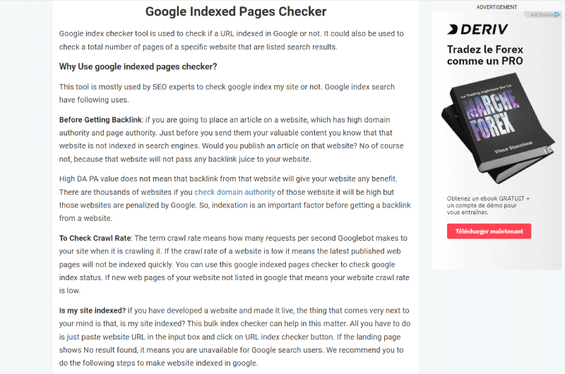 Check indexing