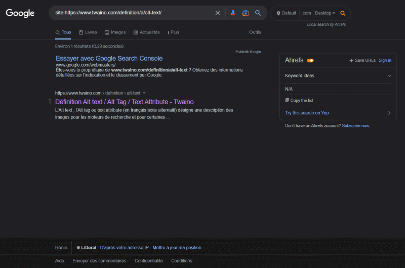 Check indexing