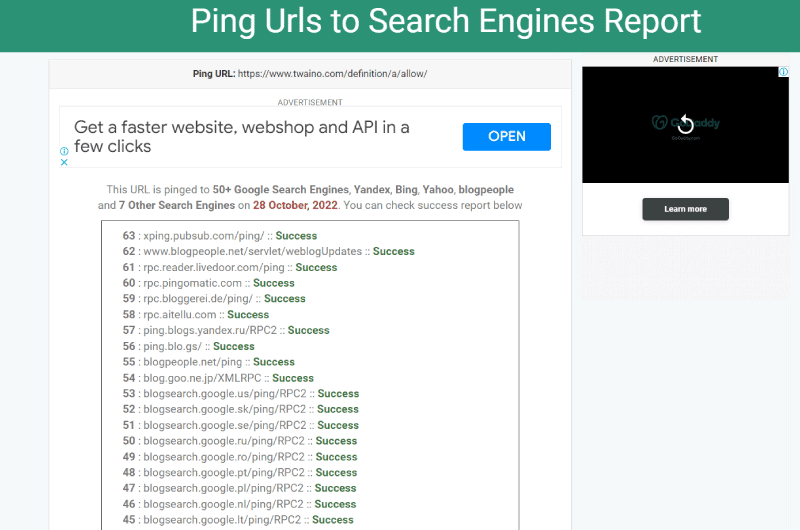 Fast indexing