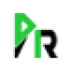Logo vert et noir avec lettres PR stylisées