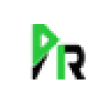 Logo vert et noir avec lettres stylisées PR
