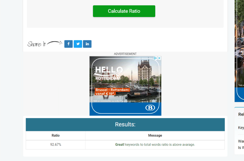 Keyword Ratio