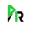 Logo stylisé avec lettres R vertes et noires entrecroisées