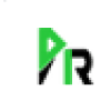 Logo vert et noir avec lettres stylisées P et R