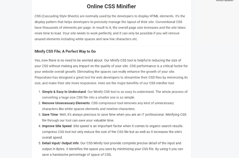 CSS Minification